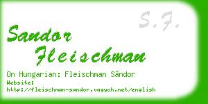 sandor fleischman business card