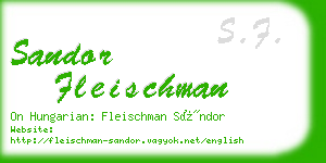 sandor fleischman business card